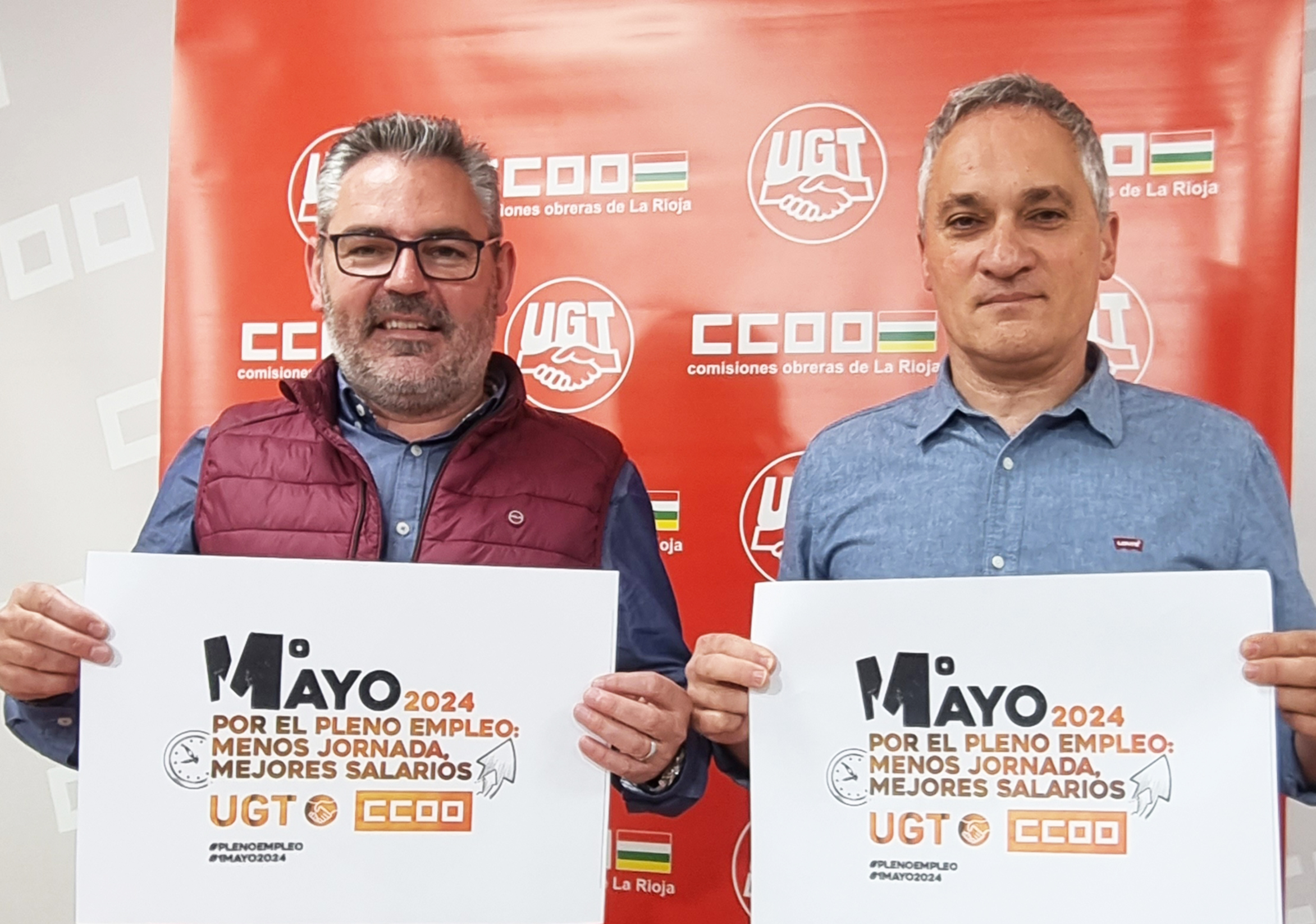 Los secretarios generales de UGT y CCOO, Jesús Izquierdo y Jorge Ruano