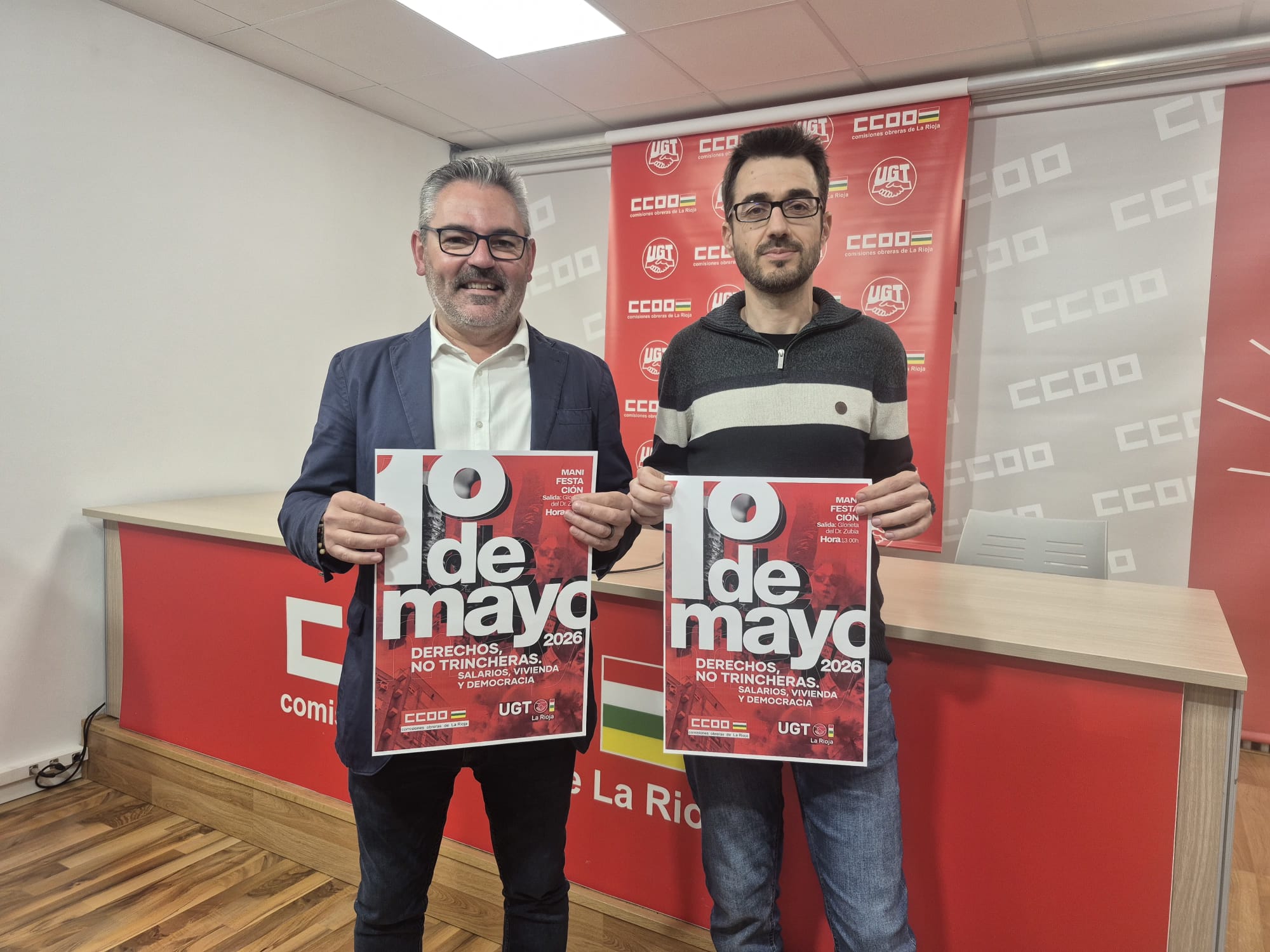 Los secretarios generales de UGT y CCOO La Rioja