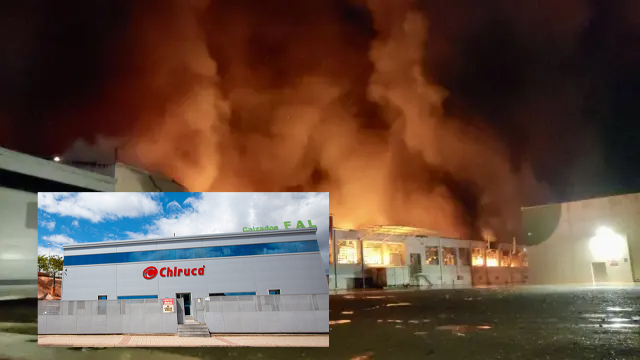 Imagen del incendio y anterior