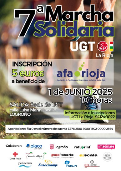 Imagen de la marcha junto a los patrocinadores