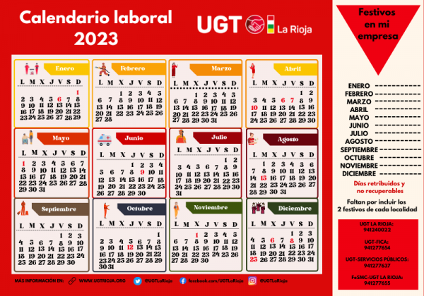 Calendario 2023 Seat Ugt - IMAGESEE