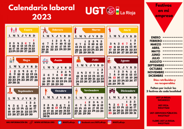 calendario laboral de la construcción 2023 ugt